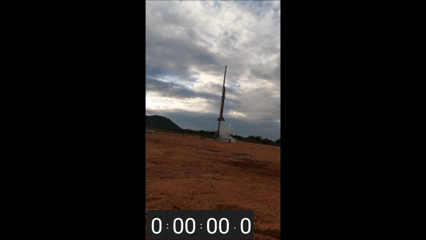 Footage of the model rocket launching with telemetry tracking.
